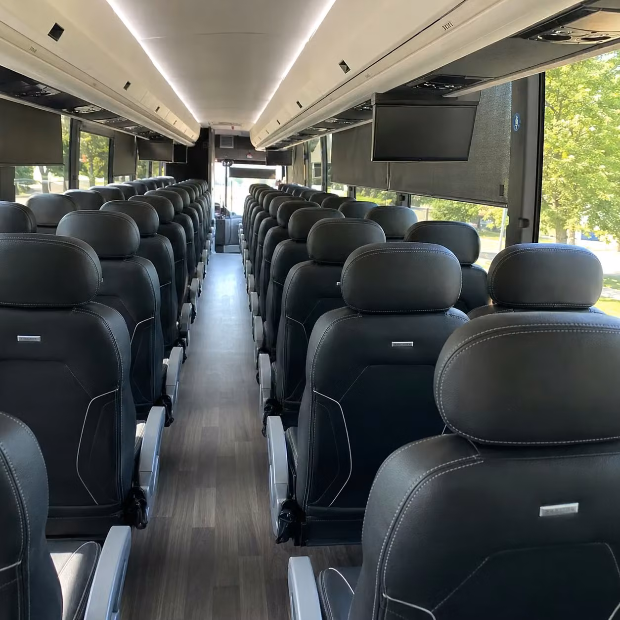 56 passenger charter bus interior